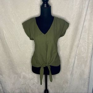 June & Hudson Olive Green Blouse